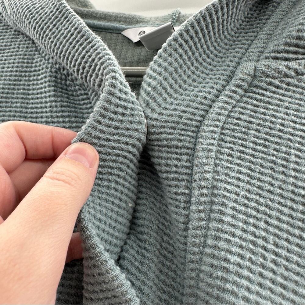 Athleta Coaster Luxe Waffle Hoodie Long Sleeve Sweatshirt in Seafoam Green Sz L - Picture 5 of 14